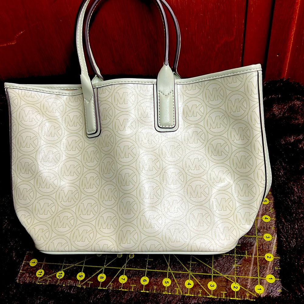 Michael Kors mint green bag with card holder